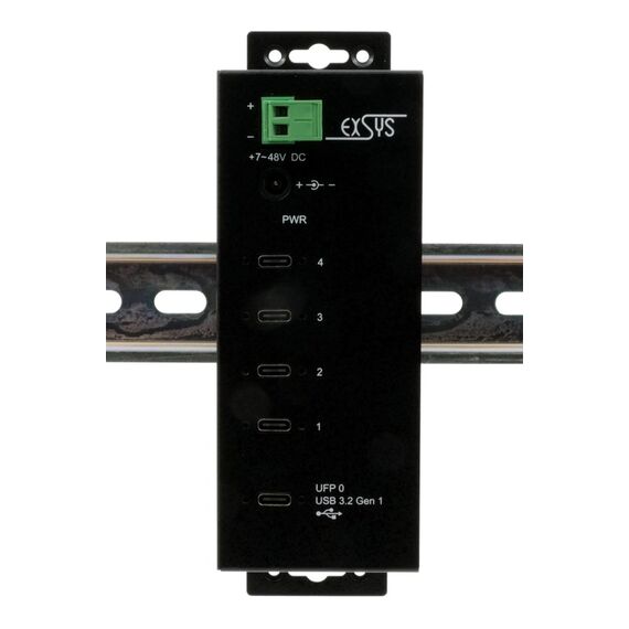 EXSYS EX-1144HMVS Schnittstellen-Hub USB 3.2 Gen 1 (3.1 Gen 1) Type-C Schwarz