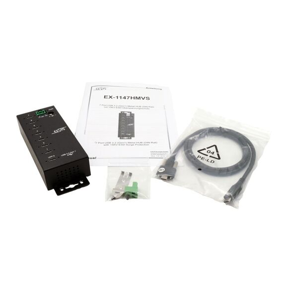 EXSYS EX-1147HMVS Schnittstellen-Hub USB 3.2 Gen 1 (3.1 Gen 1) Type-C Schwarz, 2 image