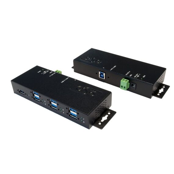 EXSYS EX-1189HMVS-3, 7x USB 3.0, Metall, USB 3.2 Gen 1 (3.1 Gen 1) Type-B 5000 Mbit/s Schwarz