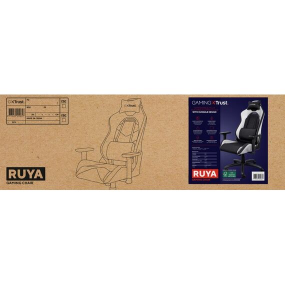Trust GXT 714 RUYA Universal-Gamingstuhl Schwarz, Weiß, 5 image