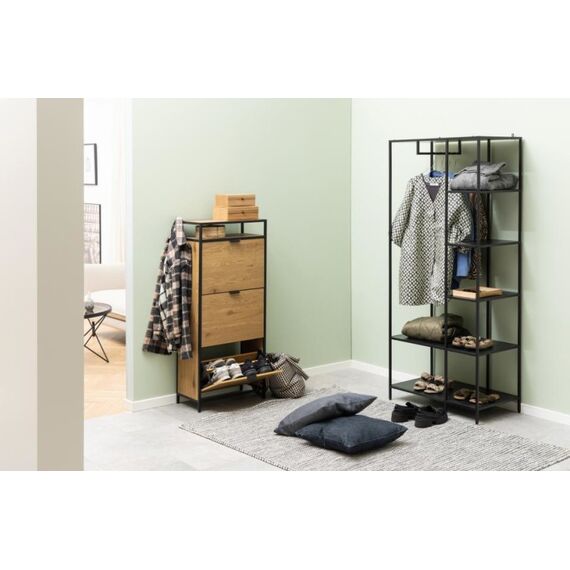 AC Design Schuhschrank Seaford Geschlossen Eiche, Schwarz, 9 image