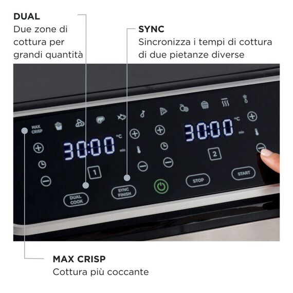 Ariete 4625/00 Doppel 9 l Eigenständig 2100 W Heißluftfritteuse Schwarz, Edelstahl, 4 image
