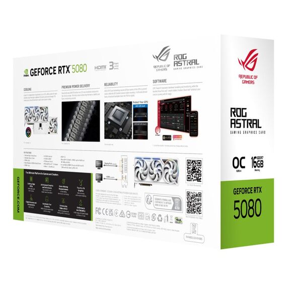 ASUS ROG Astral - -RTX5080-O16G-WHITE NVIDIA GeForce RTX 5080 16 GB GDDR7, 11 image