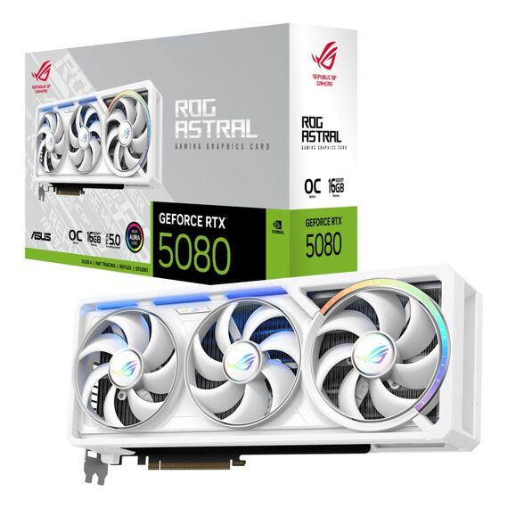 ASUS ROG Astral - -RTX5080-O16G-WHITE NVIDIA GeForce RTX 5080 16 GB GDDR7, 9 image