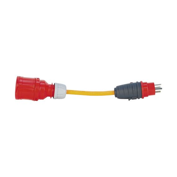 Steffen 400V PUR 0.3m Verlängerungskabel 0,3 m 1 AC-Ausgänge Drinnen/Draußen Schwarz, Rot