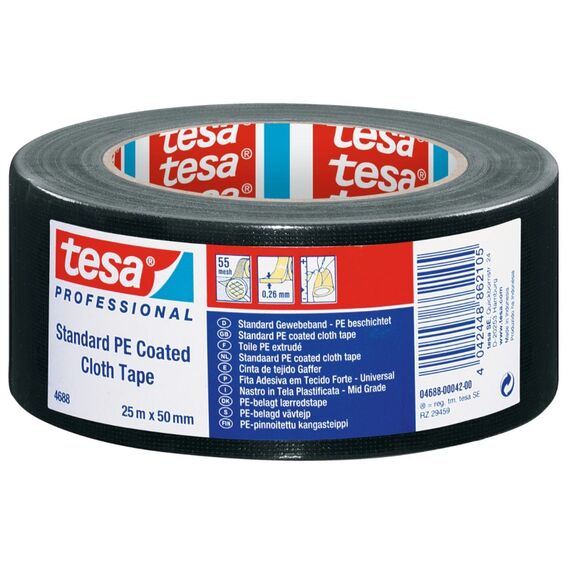 TESA 4688 Für die Nutzung im Innenbereich geeignet Für die Nutzung im Außenbereich geeignet 25 m Polyester Schwarz