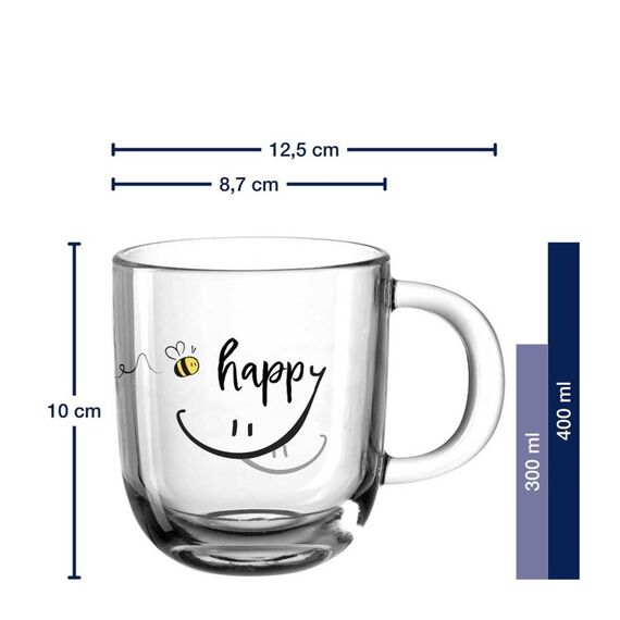 LEONARDO Tasse EMOZIONE 400 ml ‘happy’, 3 image