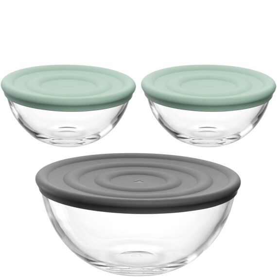 LEONARDO CUCINA Schüssel-Set Rund Glas Transparent 3 Stück(e)