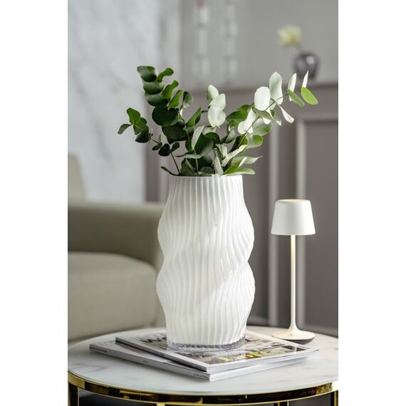 LEONARDO VERDI Vase Zylinderförmige Vase Glas Weiß, 2 image