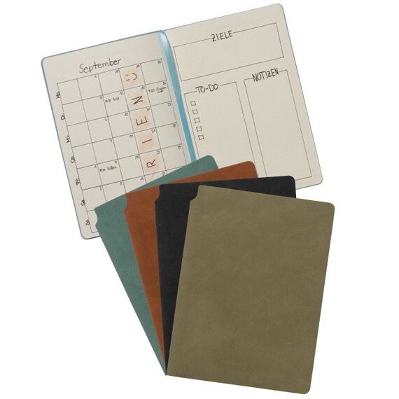Kolma Notizbuch Smooth A5 gepunktet olivgrün, Farbe: Olive, 4 image