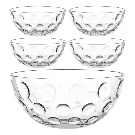 LEONARDO CUCINA OPTIC Schüssel-Set Rund Glas Transparent 5 Stück(e)