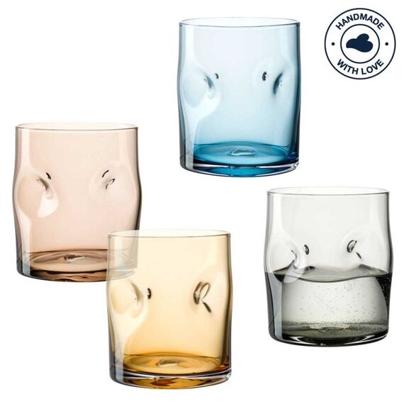 LEONARDO Trinkglas VESUVIO 300 ml farbig 4er-Set