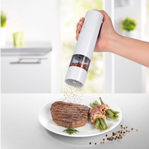 Gourmetmaxx 07880 Gewürzmühle Salz- und Pfeffermühlen-Set Schwarz, Weiß, 2 image