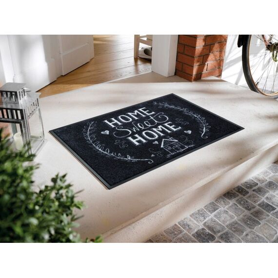 wash+dry Chalky Home Dekorative Fußmatte Drinnen/Draußen Rechteckig Schwarz, Weiß, 3 image