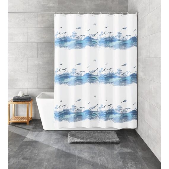 Kleine Wolke Seaside Duschvorhang Ring Polyester Blau, Weiß, 2 image