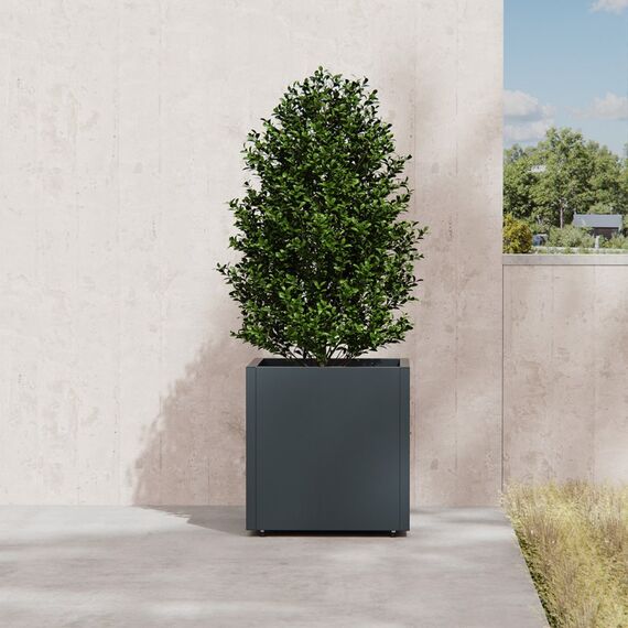 Herstera Metal Planter Cube Draußen Pflanzgefäß Freistehend Galvanisiertes Stahl Anthrazit, 3 image