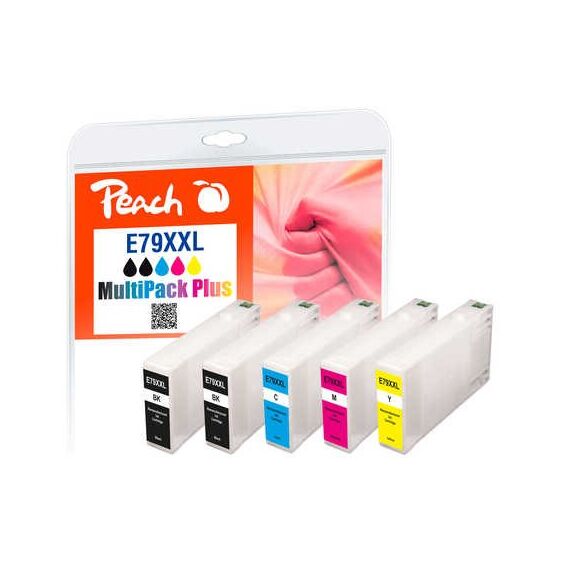 Peach 319906 Druckerpatrone 5 Stück(e) Kompatibel Extrahohe (Super-) Ausbeute Schwarz, Cyan, Magenta, Gelb