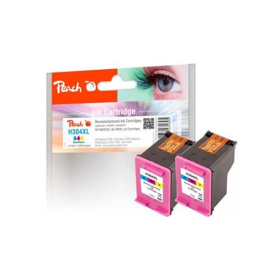 Peach 320042 Druckerpatrone 2 Stück(e) Kompatibel Hohe (XL-) Ausbeute Cyan, Magenta, Gelb