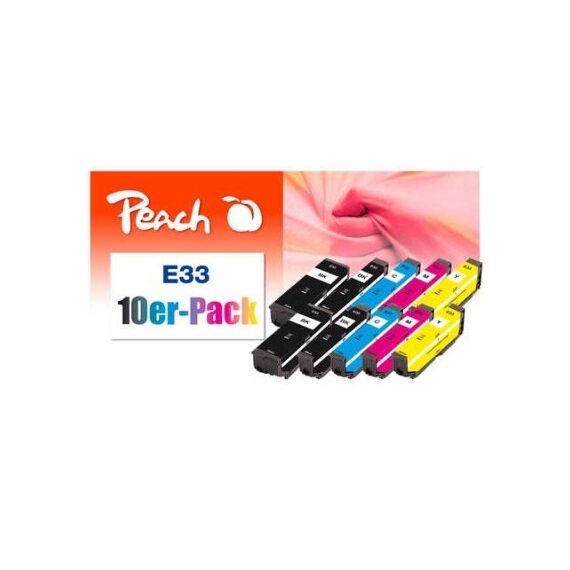 Peach 320206 Druckerpatrone 10 Stück(e) Kompatibel Standardertrag Schwarz, Cyan, Magenta, Gelb