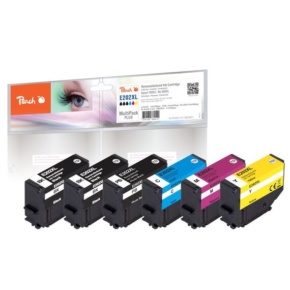 Peach PI200-774 Druckerpatrone 6 Stück(e) Kompatibel Hohe (XL-) Ausbeute Schwarz, Cyan, Magenta, Foto schwarz, Gelb