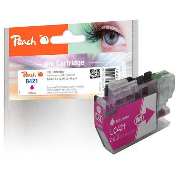 Peach Tintenpatrone magenta kompatibel zu Brother LC-421M