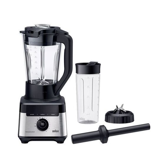 Braun PowerBlend 7 JB 7551 BK 2 l Kochmixer 1400 W Schwarz, Edelstahl, Transparent