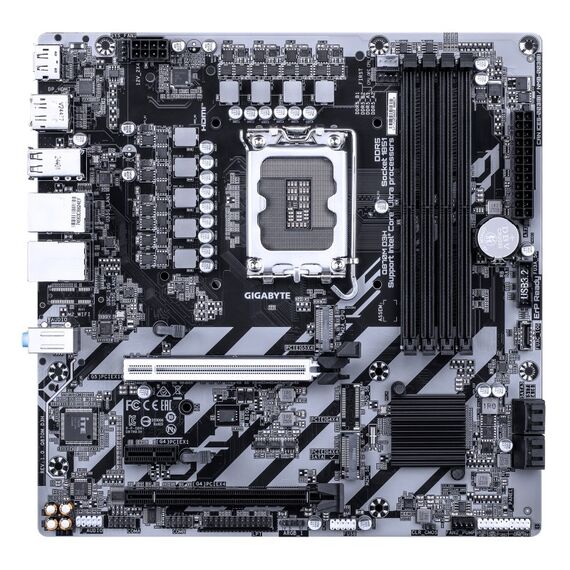GIGABYTE Q870M D3H Mainboard – Intel Core Ultra (Serie 2) CPUs, 4+1+2-Phasen-VRM, bis zu 6400 MHz DDR5 (O.C), 2× PCIe-4.0-M.2, 2.5-GbE-LAN, USB 3.2 Gen 2, 2 image