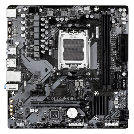 GIGABYTE B840M H Mainboard - AMD Ryzen 9000 CPUs, 5+2+2 Phasen VRM, bis zu 7200MHz DDR5 (O.C), 1xPCIe 4.0 M.2, 1GbE LAN, USB 3.2 Gen 1, 2 image