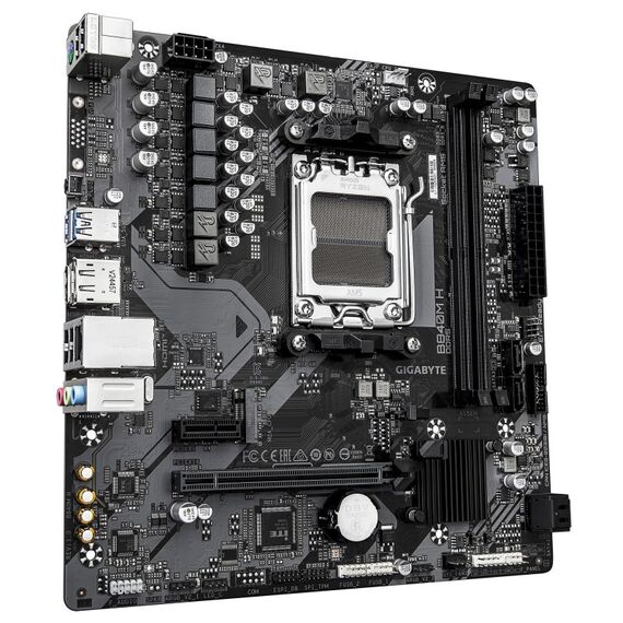 GIGABYTE B840M H Mainboard - AMD Ryzen 9000 CPUs, 5+2+2 Phasen VRM, bis zu 7200MHz DDR5 (O.C), 1xPCIe 4.0 M.2, 1GbE LAN, USB 3.2 Gen 1, 3 image