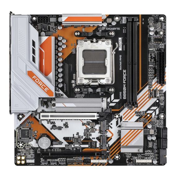 GIGABYTE B850M FORCE Mainboard – Unterstützt AMD Ryzen 9000 Serie Prozessoren, 8+2+2 Phasen Digital-VRM, bis zu 9600 MHz DDR5 (OC), 1 x PCIe 5.0 M.2 + 2 x PCIe 4.0 M.2, 2.5 GbE LAN, USB 3.2 Gen 2, 2 image