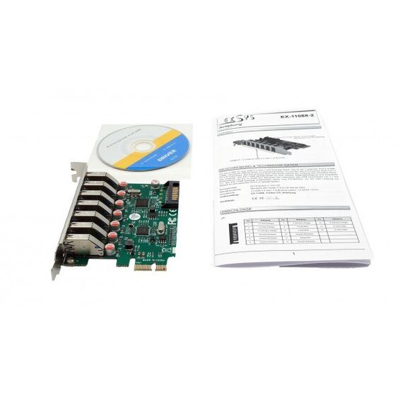 EXSYS EX-11088-2 Schnittstellenkarte/Adapter Eingebaut USB 3.2 Gen 1 (3.1 Gen 1), 2 image