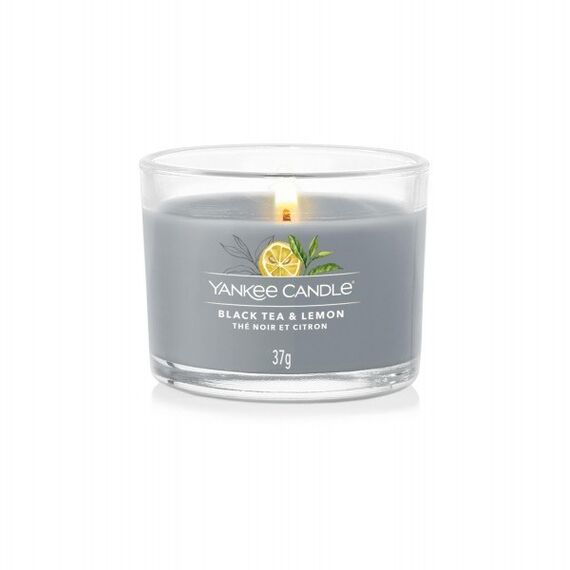 Yankee Candle Black Tea & Lemon Wachskerze Rund Black tea (leaf), Zitrone Grau 1 Stück(e)
