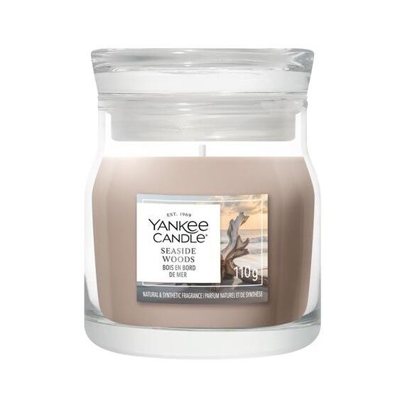 Yankee Candle Seaside Woods Wachskerze Rund Holz, Frisch Beige 1 Stück(e), Farbe: Beige