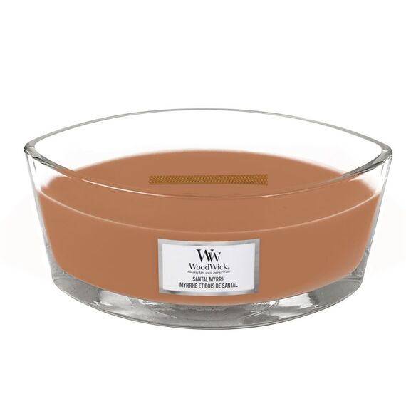 WoodWick Santal Myrrh Wachskerze Ellipse Bernstein, Zitrone, Holz Braun 1 Stück(e)