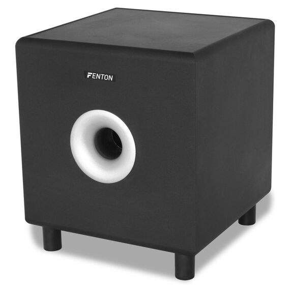 Fenton SHFS08B Schwarz, Weiß Aktiver Subwoofer 200 W, 3 image