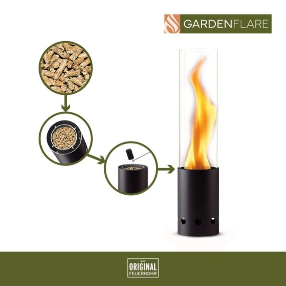 Gardenflare 10028 Kamin Draußen Freistehende Feuerstelle Pellet Schwarz, Farbe: Schwarz, 2 image