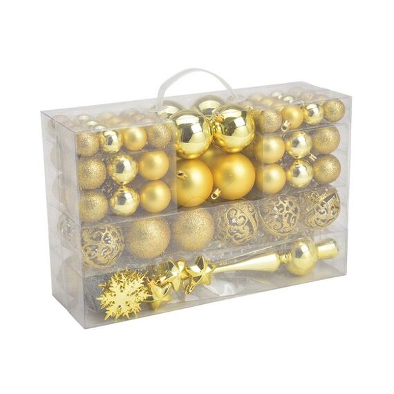 G. Wurm 10031758 Christbaumschmuck Weihnachtsschmuck-Set Kunststoff Gold 111 Stück(e), 2 image