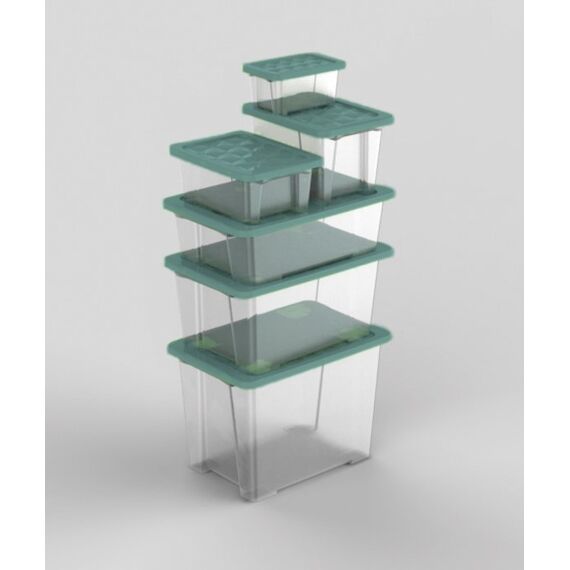 Rotho 1007805092WS Aufbewahrungsbox Rechteckig Kunststoff Grün, Transparent, 3 image