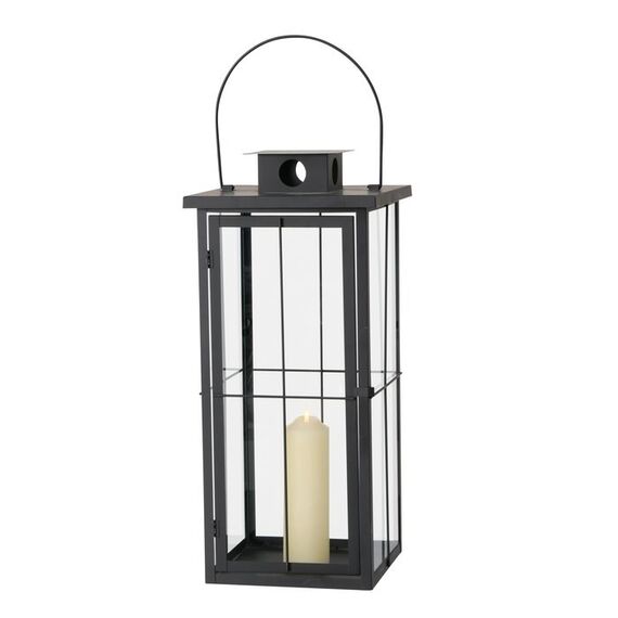 Boltze 1007819 Laterne Kerze Schwarz, Transparent, 5 image
