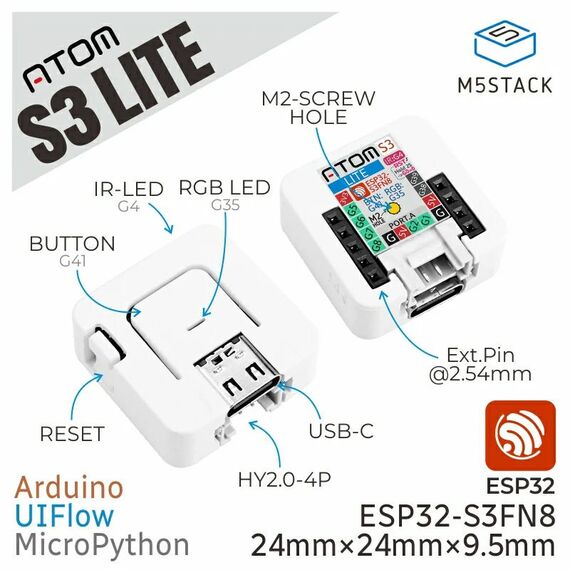 M5Stack C124 Zubehör für Entwicklungsplatinen Controller Mehrfarbig, Weiß, 2 image