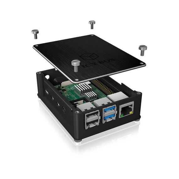ICY BOX IB-RP110, Gehäuse für Raspberry Pi® 4, Alu Deckel und Seitengitter, 3 image