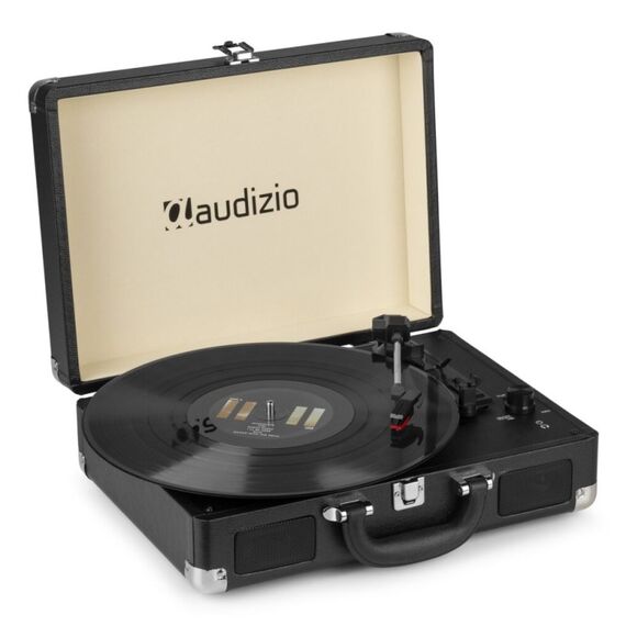 Audizio RP114BK Audio-Plattenspieler mit Riemenantrieb Schwarz, Farbe: Schwarz