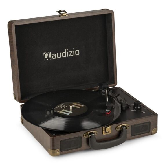 Audizio RP114W Audio-Plattenspieler mit Riemenantrieb Braun, Farbe: Braun