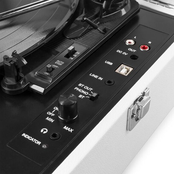 Fenton RP118F Audio-Plattenspieler mit Riemenantrieb Weiß Manuell, Farbe: Weiß, 5 image