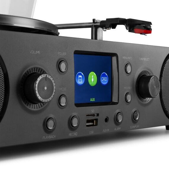 Audizio Tulsa Audio-Plattenspieler mit Riemenantrieb Schwarz, Holz Manuell, 8 image