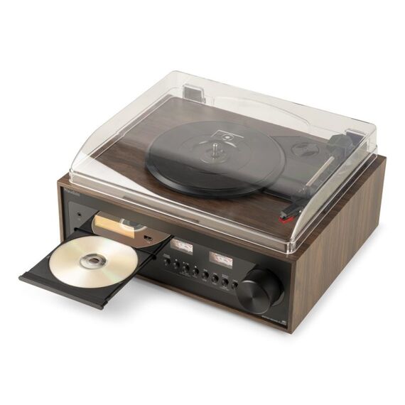 Audizio Boston Audio-Plattenspieler mit Riemenantrieb Schwarz, Holz Manuell, 3 image