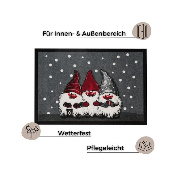 Hanse Home Christmas Wichtel Dekorative Fußmatte Rechteckig Grau, 3 image