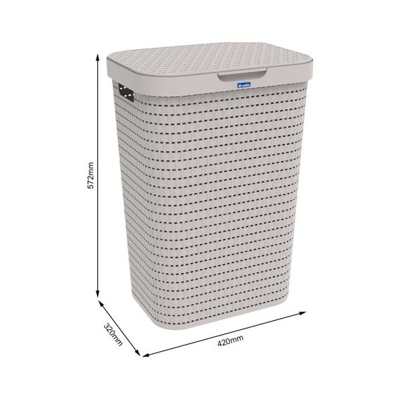 Rotho Country Wäschekorb 55 l Rechteckig Kunststoff Cappuccino, Farbe: Cappuccino