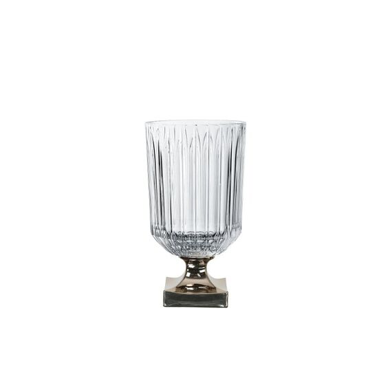 Nachtmann Minerva Vase Becherförmige Vase Glas Platin