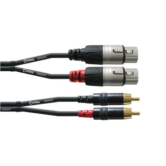 Cordial CFU 1.5 FC Audio-Kabel 1,5 m 2 x XLR (3-pin) 2 x RCA Schwarz, Rot